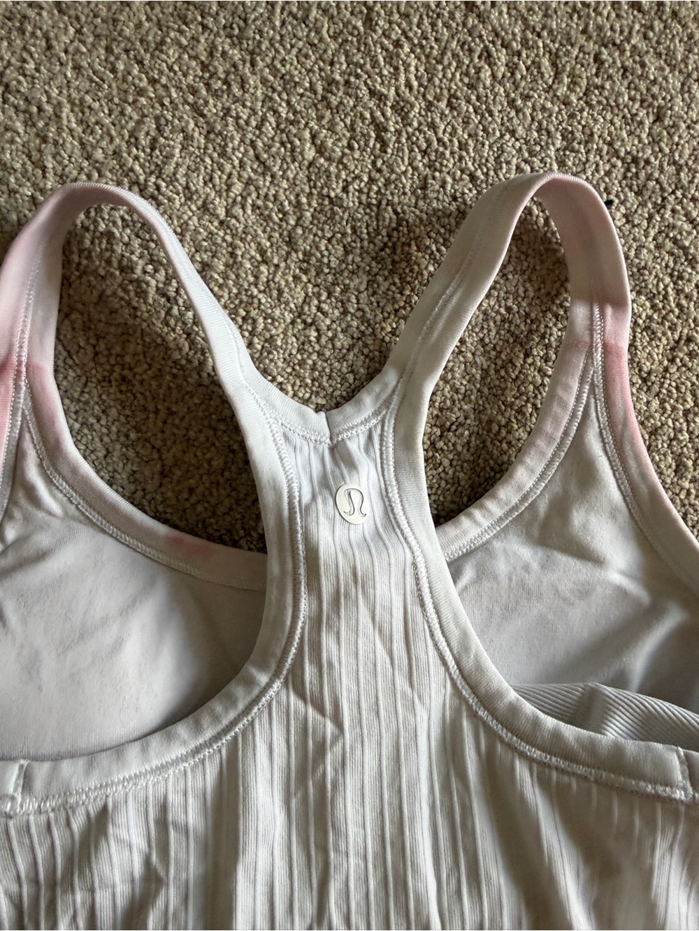White Ribbed Racerback Tank Top - Brand: - Picture 2 of 4